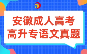 安徽成人高考高升專語文真題